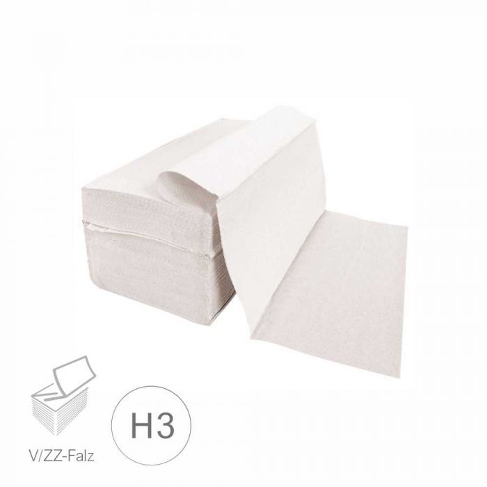 Papierhandtuch naturweiss 25,0 x 23,0cm 2-lagig V/ZZ-Falz 100% Recycling (H3)